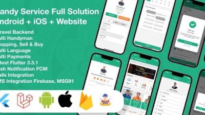 Flutter Handy service (v2.0) On-Demand Home Services & Shopping Android+iOS+Website Full Solution Laravel