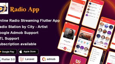 DTRadio (v1.0.0) Online Radio flutter (iOS – Android) full application with admin panel