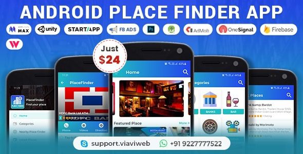 Android Place Finder v1.9 (Near Me,Tourist Guide,City Guide,Explore Location, Admob with GDPR) 