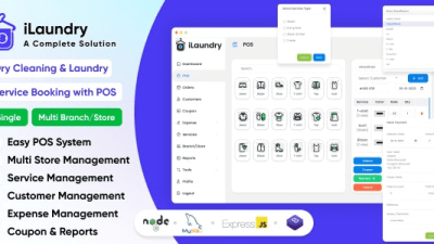 iLaundry (v1.0.0) Dry Cleaning & Laundry Service Booking with POS | Single & Multi Branch Complete Solution