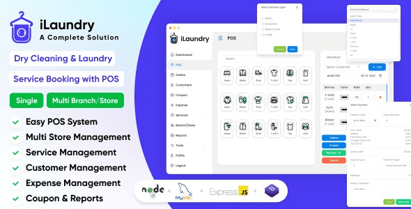 iLaundry (v1.0.0) Dry Cleaning & Laundry Service Booking with POS | Single & Multi Branch Complete Solution