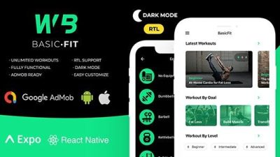 FitBasic (v2.0.0) Complete React Native Fitness App + Multi-Language + RTL Support