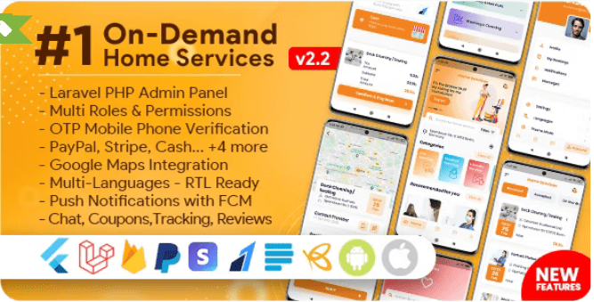 Fixed* On-Demand Home Services (v3.0.0) Business Listing, Handyman Booking with Admin Panel [Activated]