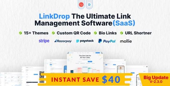Linkdrop (v3.5.3) SaaS Link Management Tool