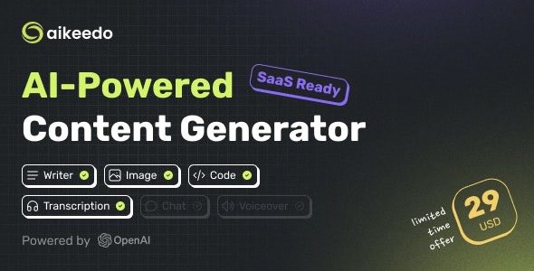 Fixed* Aikeedo (v1.3.5) AI Powered Content Platform – SaaS Ready