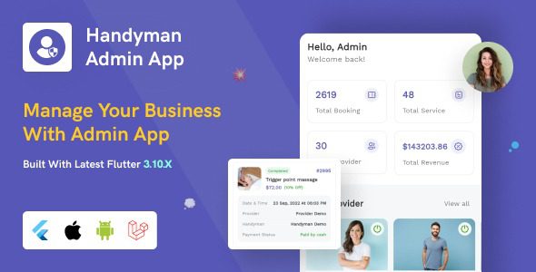 Handyman Admin App [Add-on] v3.4.1