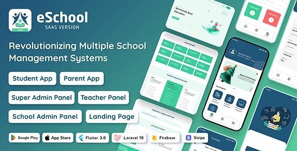 eSchool SaaS v1.1.1 School Management System with Student | Parents Flutter App | Laravel Admin
