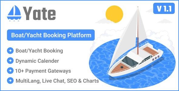 Yate v1.1.0 Boat/Yacht Booking Platform