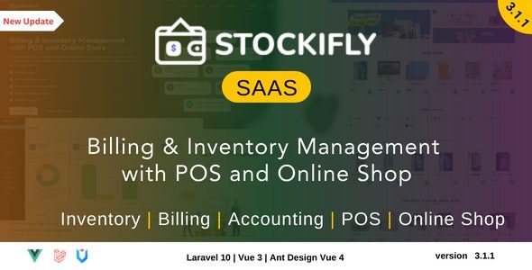 Stockifly SAAS (v3.1.2) Billing & Inventory Management with POS and Online Shop