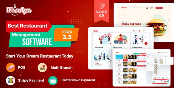 Khadyo Restaurant Software (v3.5.0) Online Food Ordering Website with POS