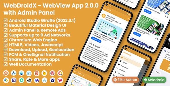 WebDroidX v2.0.0 Android WebView App with Admin Panel
