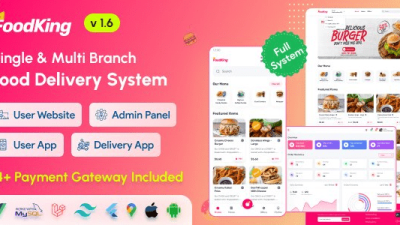 (Activated) FoodKing v1.8 Restaurant Food Delivery System with Admin Panel & Delivery Man App | Restaurant POS