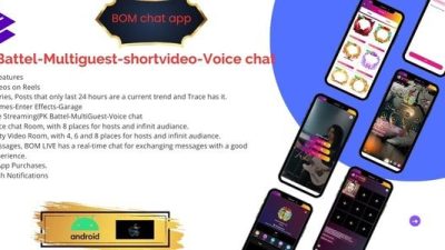 BOMChat v1.0 – Social Media ,short Video,live streaming,Pk battel with admin panel