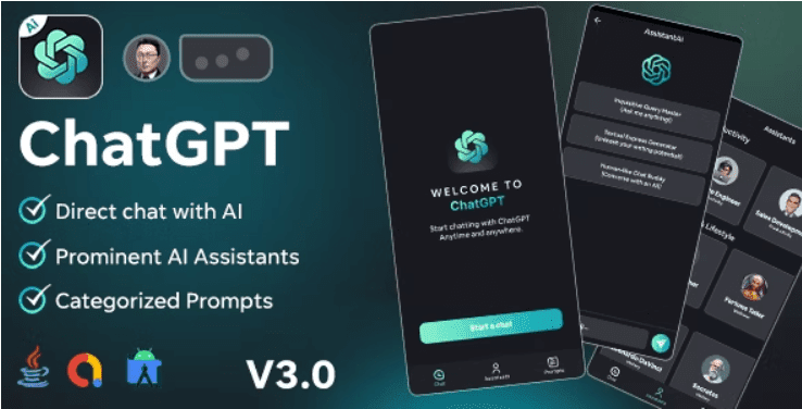AssistantAi v3.0 – ChatGPT App – Android Java App + AdMob Ads