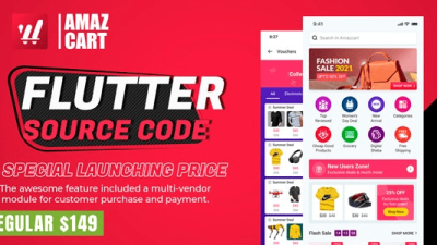 Flutter AmazCart (v3.0) Ecommerce Flutter Source code for Android and iOS