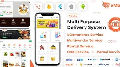 eMart v4.1.0 Multivendor Food, eCommerce, Parcel, Taxi booking, Car Rental App with Admin and Website