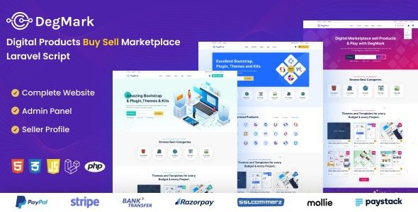 DegMark v1.2.0 Digital Products Buy Sell Marketplace Laravel Script