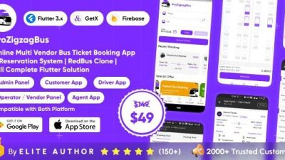 v1.1 ProZigzagBus : Online Multi Vendor Bus Ticket Booking App & Reservation System Flutter Solution