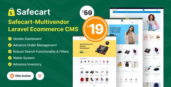 Fixed* Safecart (v2.0.0) Multi-Vendor Laravel eCommerce platform