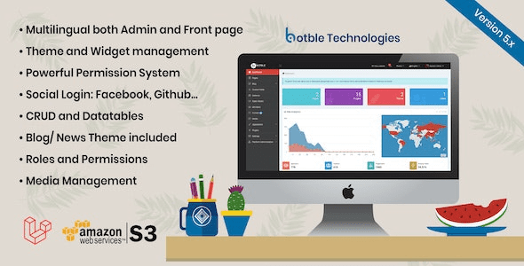 Fixed* Botble (v7.2.3) Laravel CMS, CRUD generator, Modular & Theme system, Role permissions, Multilingual blog