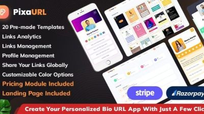 PixaURL v2.3 Run Your Own SaaS Platform for Building Bio URL , Mini Sites, Digital Cards