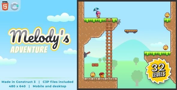 Melody’s Adventure v1.0 HTML5 Platform game
