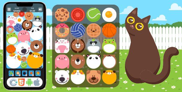 Premium Game - Animal Merge - HTML5 Game, Construct 3源码下载