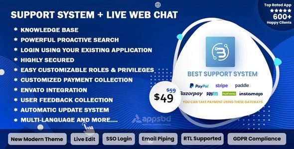 Best Support System v.4.1.4 – Live Web Chat & Client Support Desk & Support Ticket Help Centre