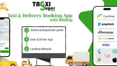 Tagxi Super Bidding (v2.7) Taxi + Goods Delivery Complete Solution With Bidding Option
