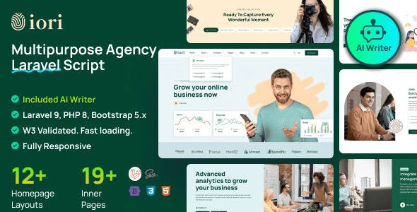 Iori (v1.6.9) Business Website for Company, Agency, Startup With AI Writer Tool & Shopping Cart