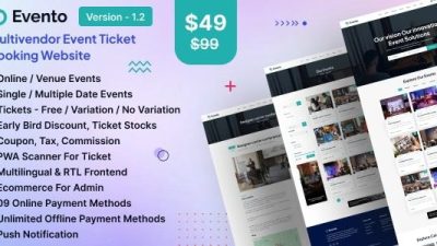 Evento v.2.0 Multivendor Event Ticket Booking Website