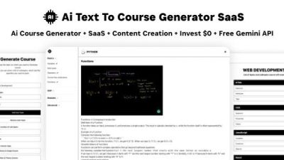 Ai Course Generator v1.0 Text To Course SaaS Ai Video & Image Content Payment Earn Gemini React Admin