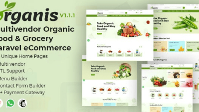 Organis (v1.2.1) Multivendor Organic Food & Grocery Laravel eCommerce