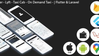 Uber – Lyft – Taxi Cab – On Demand Taxi | Complete Solution | Flutter (Android+iOS) | Laravel v1.0