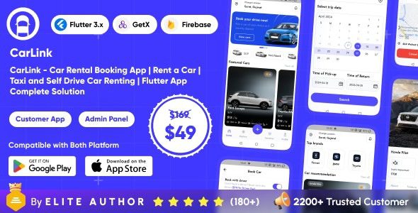 CarLink v1.0 Car Rental Booking App | Rent a Car | Taxi and Self Drive Car Renting | Complete Solution