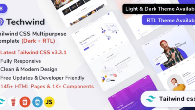 Techwind (v2.2.0) Tailwind CSS Multipurpose Landing Page Template