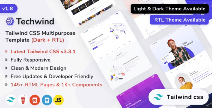 Techwind (v2.2.0) Tailwind CSS Multipurpose Landing Page Template