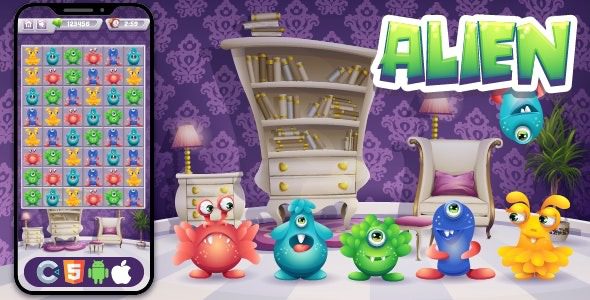 Alien Connect v1.0 HTML5 Game, Construct 3