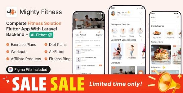 MightyFitness v3.0 Complete Fitness Solution Flutter App With Laravel Backend + ChatGPT(AIFitbot)