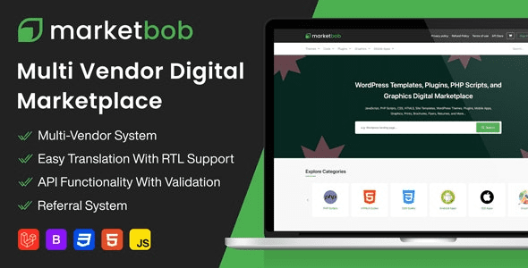 Fixed* Marketbob (v1.0) Multi-Vendor Digital Marketplace