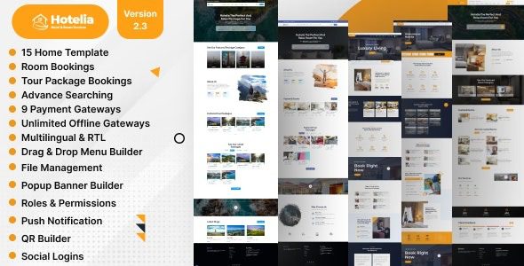Hotelia v2.3 Hotel Booking / Resort Booking Management Website