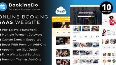 BookingDo SaaS (v3.6) Multi Business Appointment Scheduling & Service Booking Website Builder 