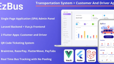EZBus (v2.0) Transportation Management Solution – Two Flutter Apps + Backend + Admin panel