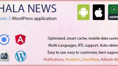 v1.1.10 Full Ionic 5 Mobile App for WordPress – Admob, Analytics, Rewards ads, Cloudflare – Hala News Pro