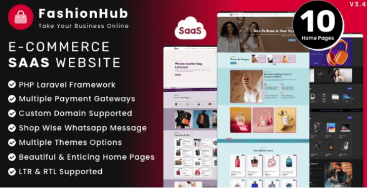 Fixed* FashionHub SaaS (v3.6) eCommerce Website Builder For Seamless Online Business