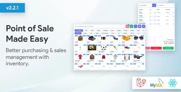 POS (v3.0.1) Ultimate POS system with Inventory Management System – Point of Sales – React JS – Laravel POS