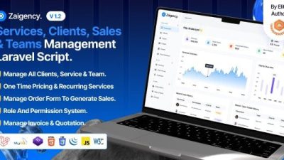 Zaigency (v1.2) Services, Clients, Sales & Teams Management Laravel Script