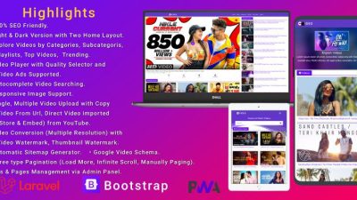 PHP Video Script - Laravel源码下载
