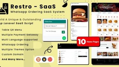 Restro SaaS v3.7 Multi Restaurant Online WhatsApp Food Ordering System SaaS