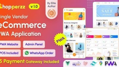 Shopperzz v1.0 PWA eCommerce CMS with POS & WhatsApp Ordering | Inventory Management